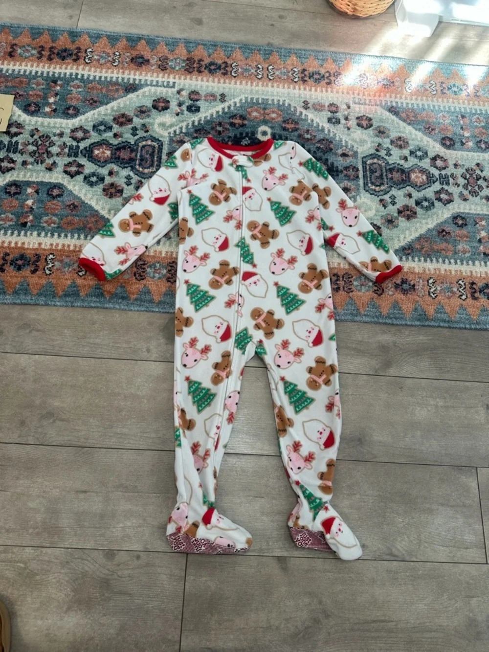 Carter's Christmas Footie Pajamas 3T Toddler Unisex Fleece Holiday